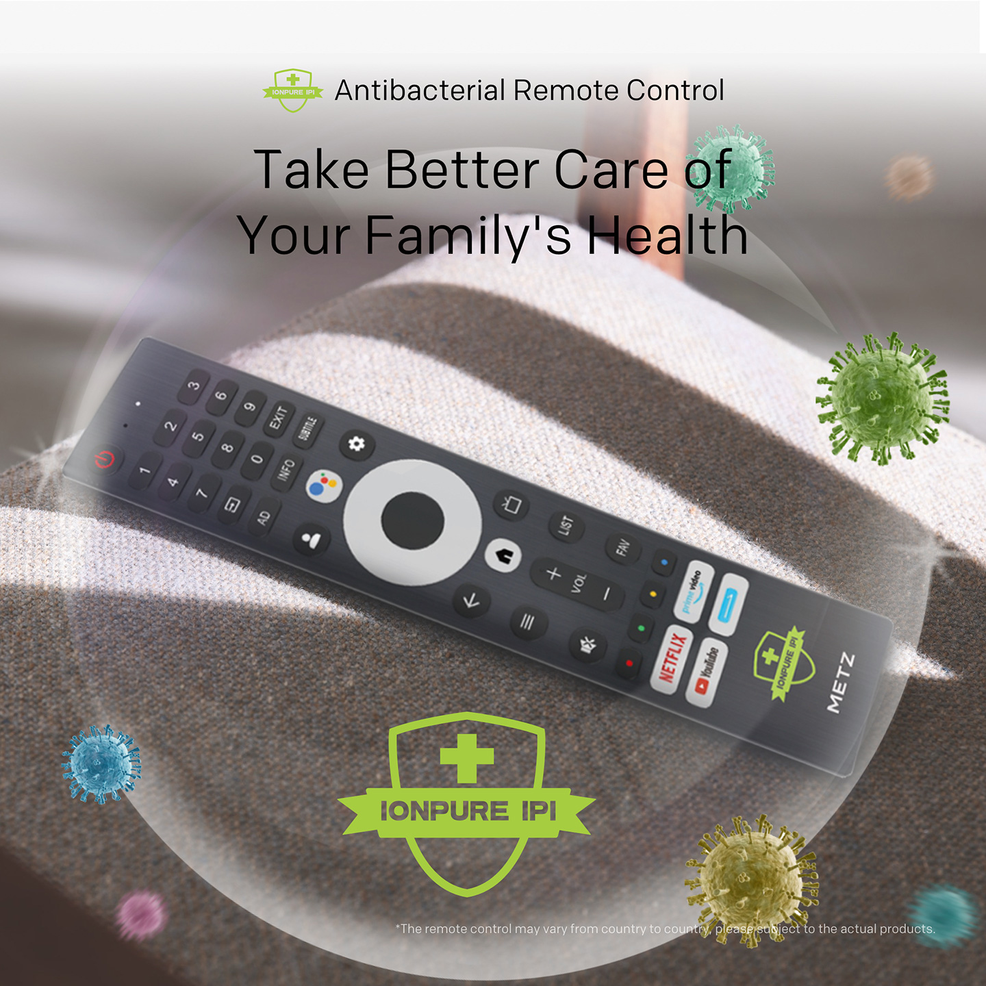 Control remoto antibacteriano